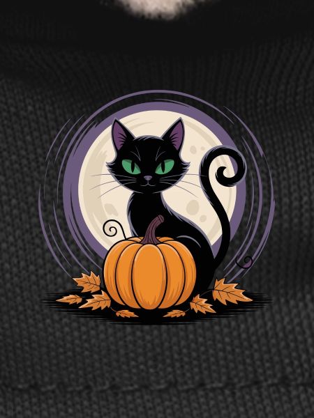 Moonlight Cat with Pumpkin
