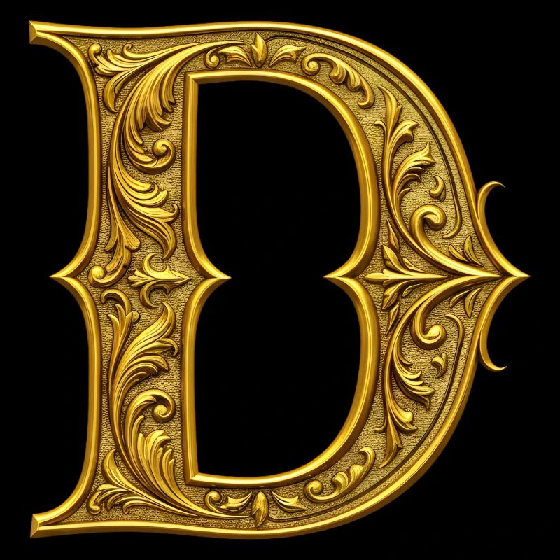 Initiale D Dorée Ornementale
