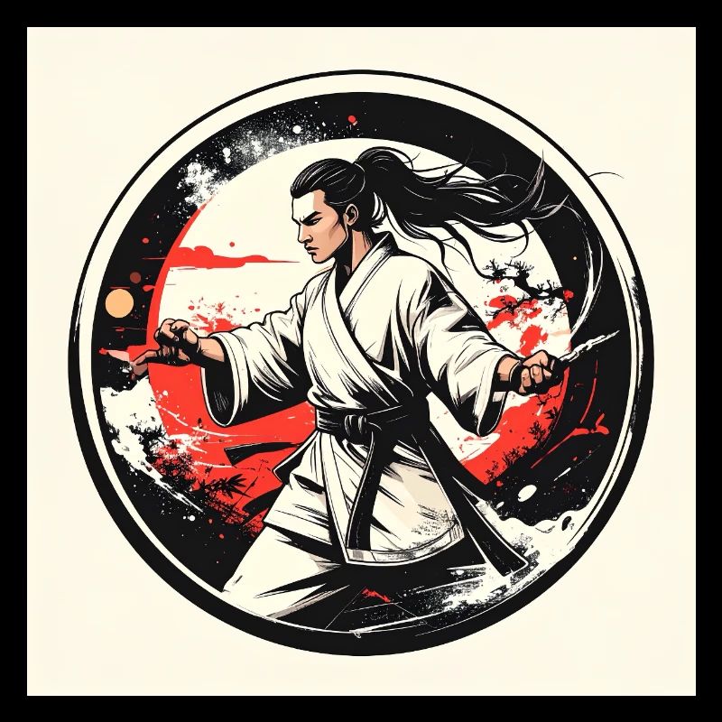 Martial arts hero in white gi