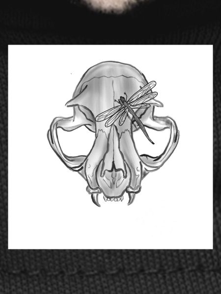 Skull Dragonfly Monochrome