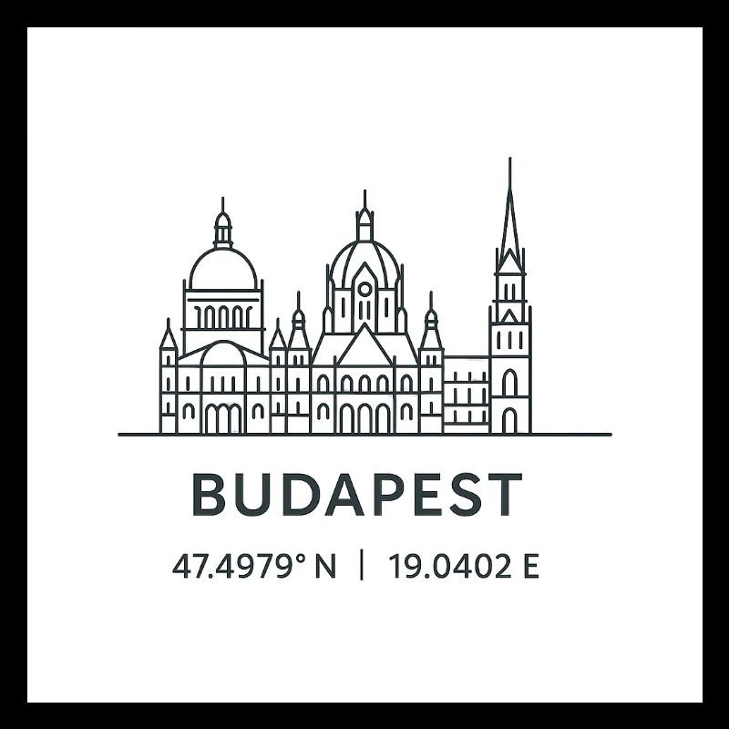 Budapest Line Art Silhouette Landmark