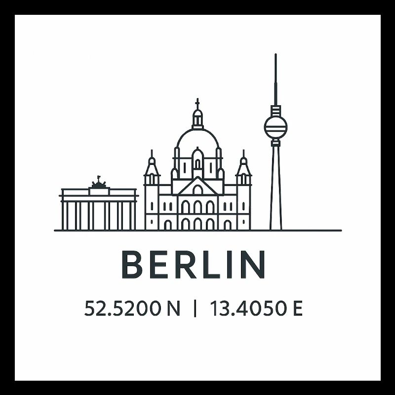 Berlin Line Art Silhouette Point de repère