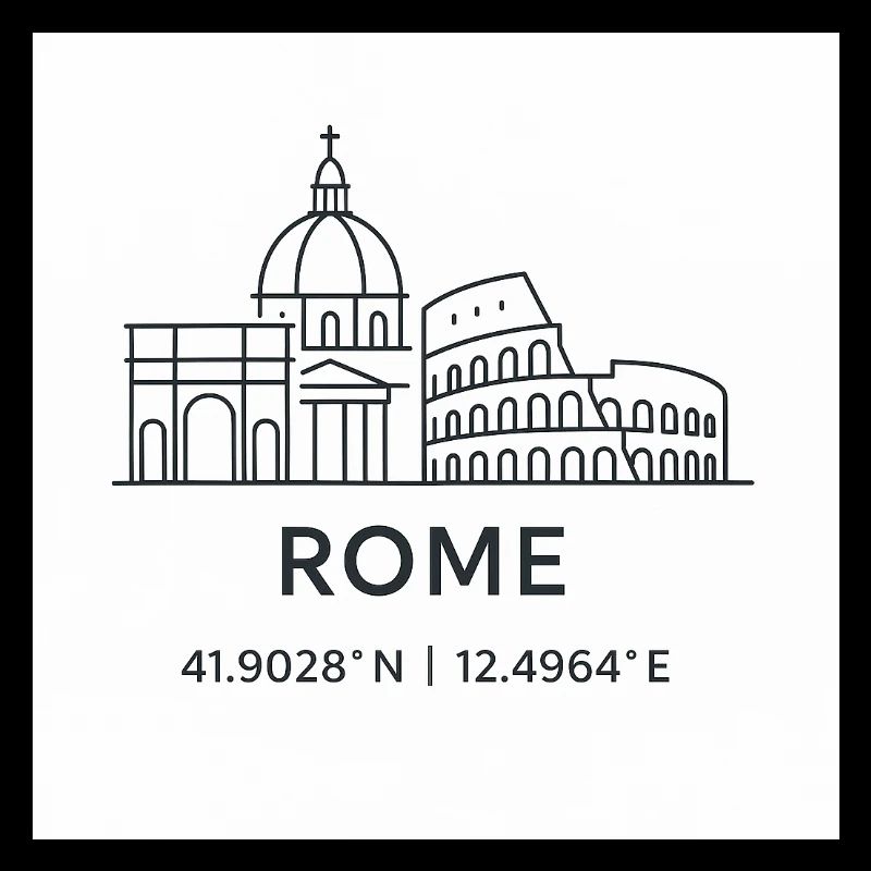 Rome Line Art Silhouette Point de repère