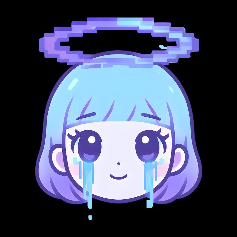 Pixel Halo Weinendes Mädchen