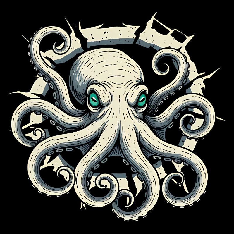 Octopus peeking out of crack - octopus tentacle