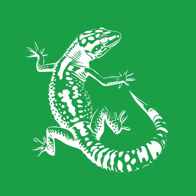 Black and White Lizard Silhouette Leopard Gecko
