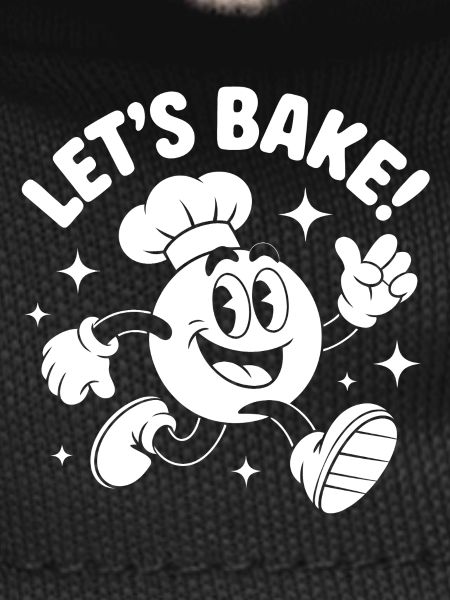 Baking with cheerful cartoon baker