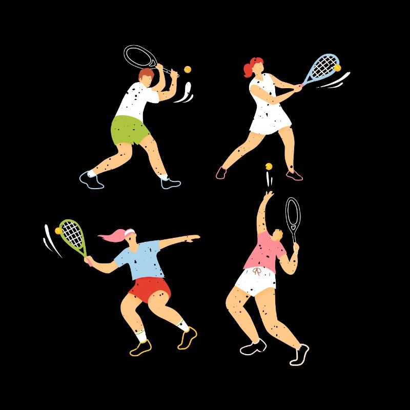 Les joueurs de tennis dans le design graphique moderne