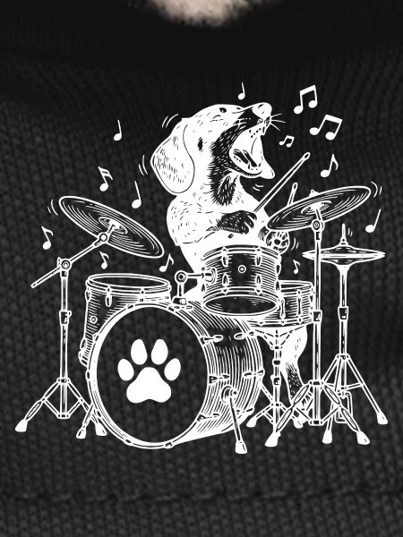 Musical Dachshund Drummer