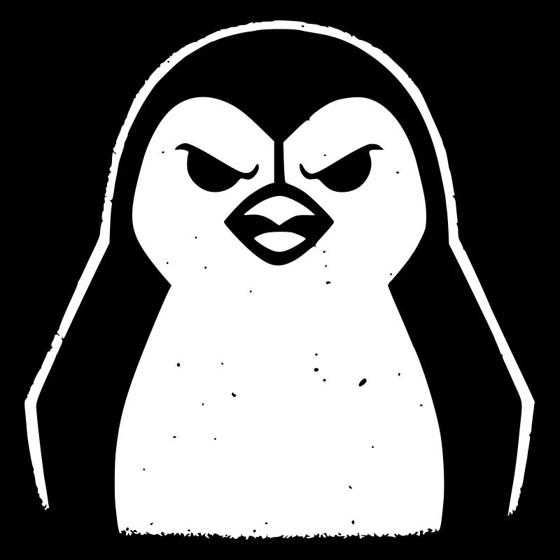 pinguin stencil grunge minimalistisch-vector Linux