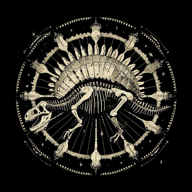 Stegosaurus Skelett – Kosmisches Boho Fossil
