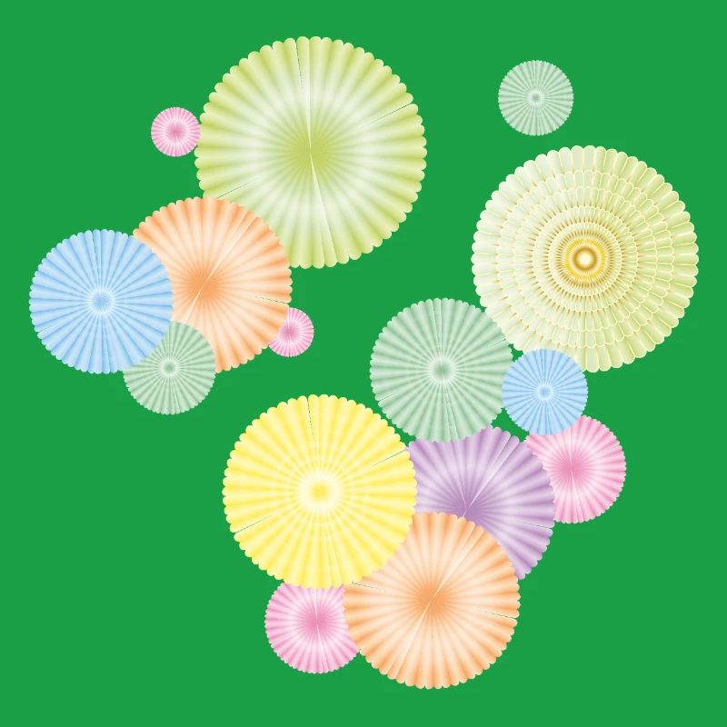 Pastel rosettes – decorative fan structure
