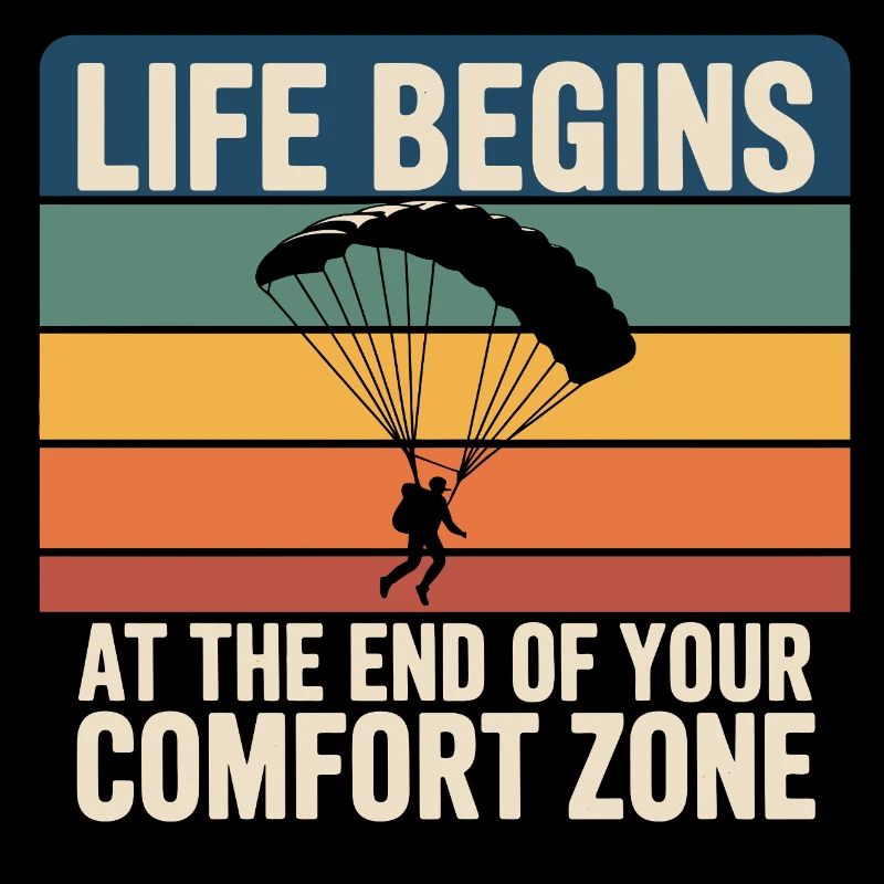 La vie commence dans sa zone de confort en parachutisme