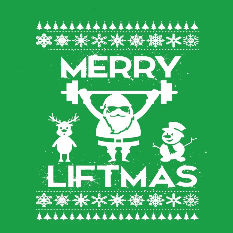 Weihnachtskraft Santa hebt Gewichte