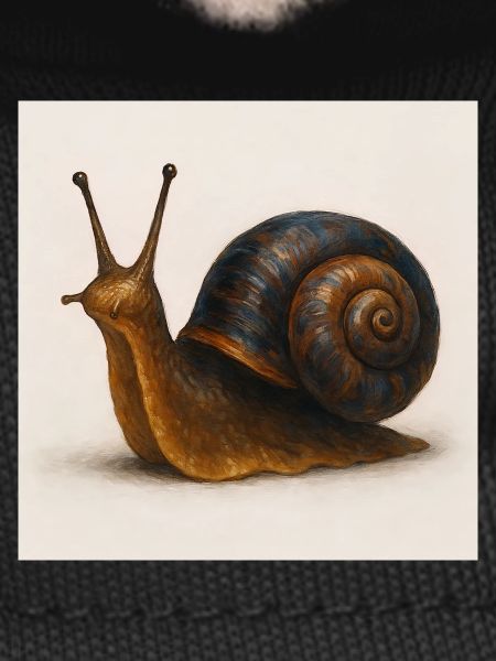 Snail with blue shimmer shell
