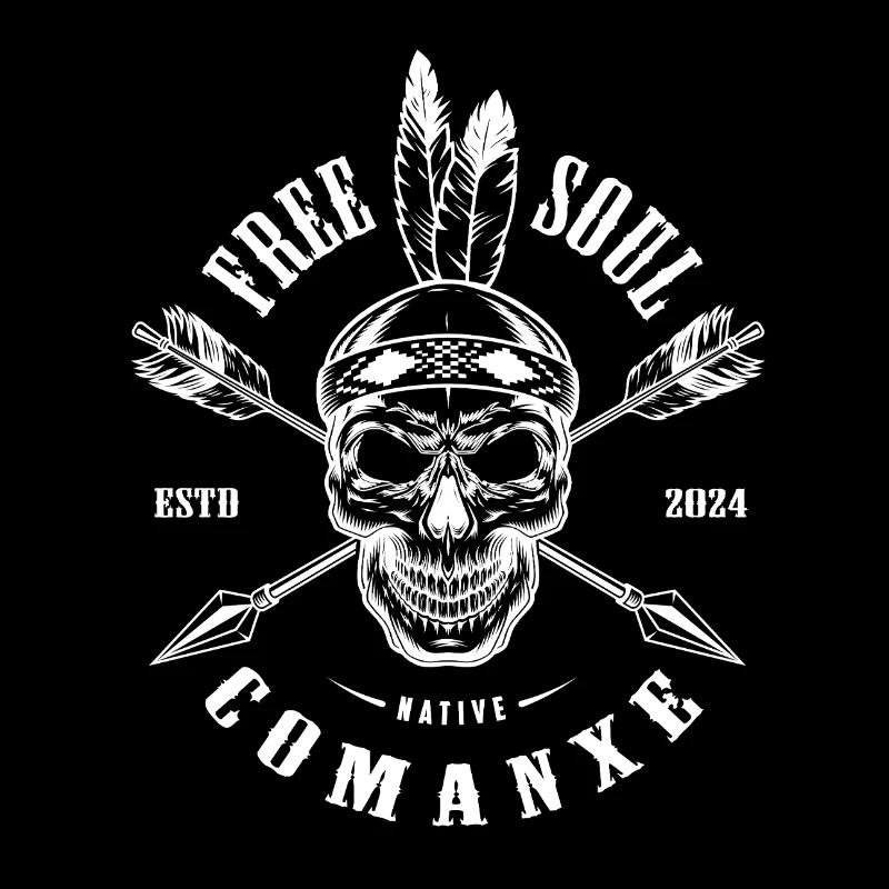 Logo du Crâne punk avec des flèches