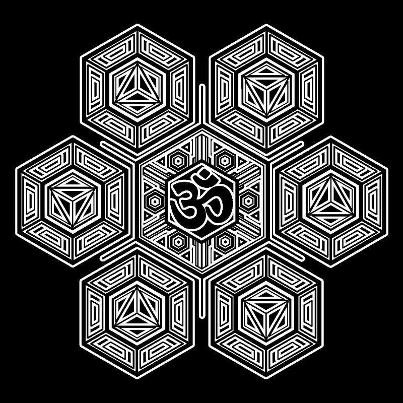 Om Sacred Geometry Hexagon Mandala Aum Symbol
