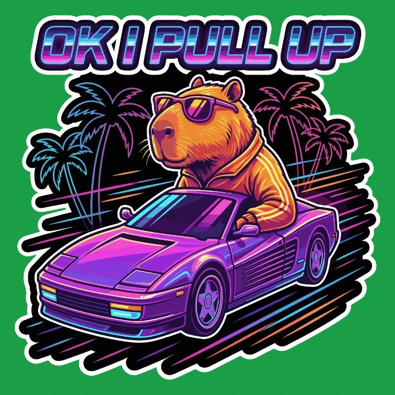 OK I Pull Up Capybara Retro