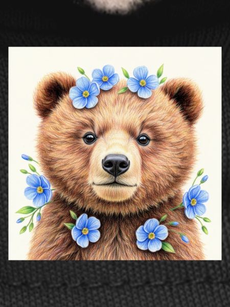 Modèles ours fleurs bleues 
