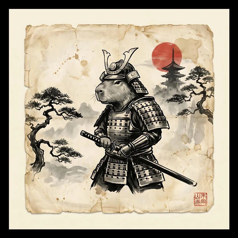 Samouraï guerrier japonais capybara
