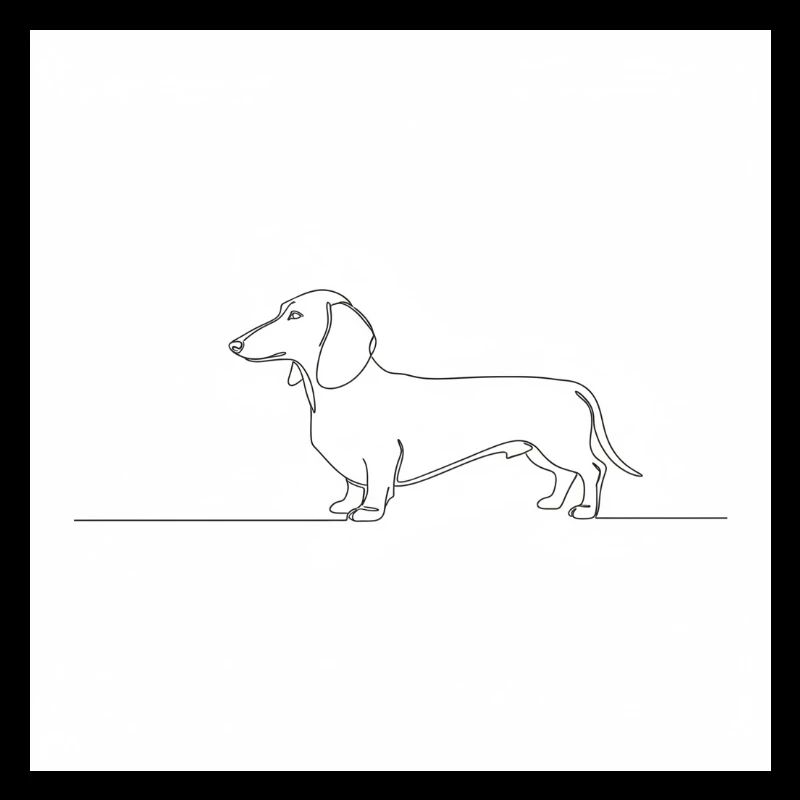 Einlinien-Dackel Illustration