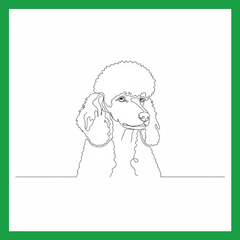 Minimalist Poodle Line Drawing