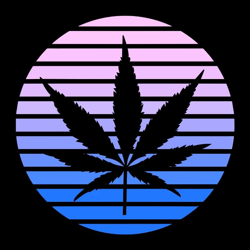 Cannabis Hemp Leaf Style Rétro Sunset Vintage