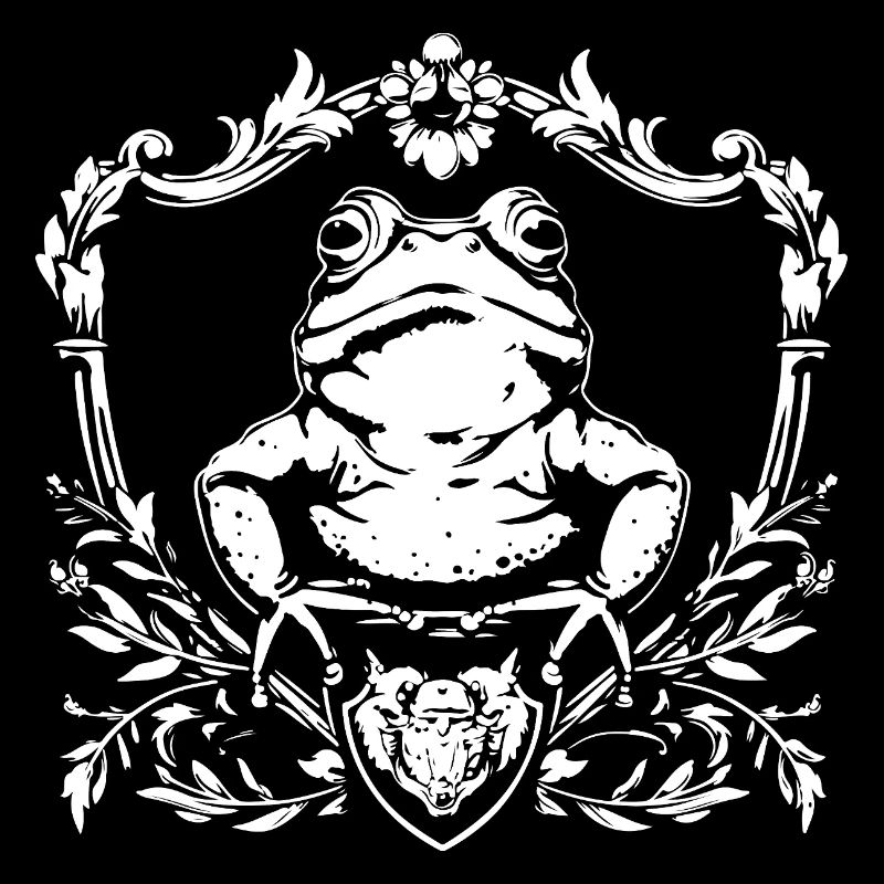 Crapaud dans un cadre ornemental