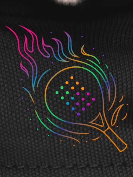 Padel with flaming racket design