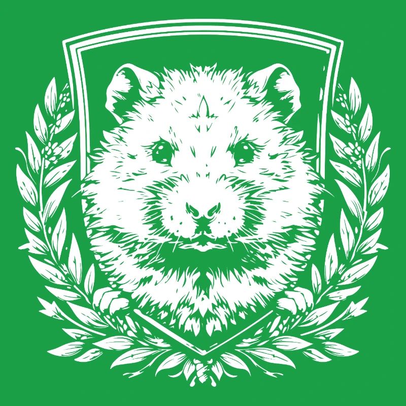 Blason de hamster avec couronne de laurier