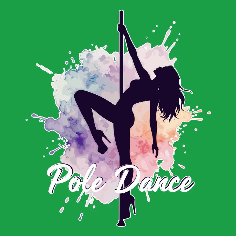 Pole Dance Poledancerinnen Aquarell stark Geschenk