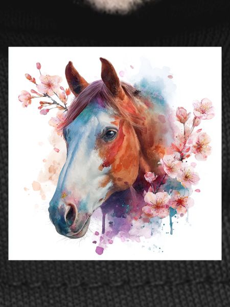 Aquarelle Cheval et Fleurs
