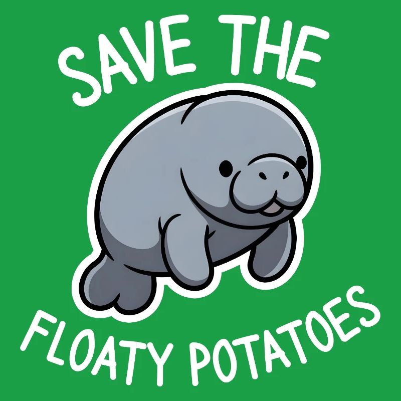 Cute Manatee Save the Floaty Potatoes 