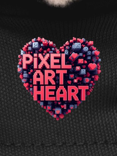Pixel Art Heart Collage