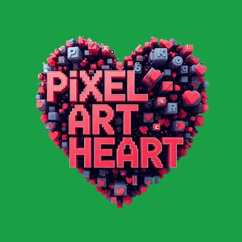 Pixel Art Herz Collage