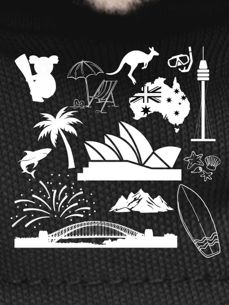 Sydney in symbols (white)