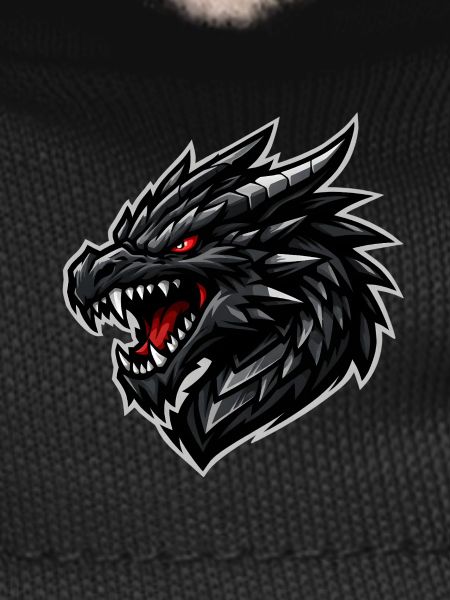 Dragon head with red eyes