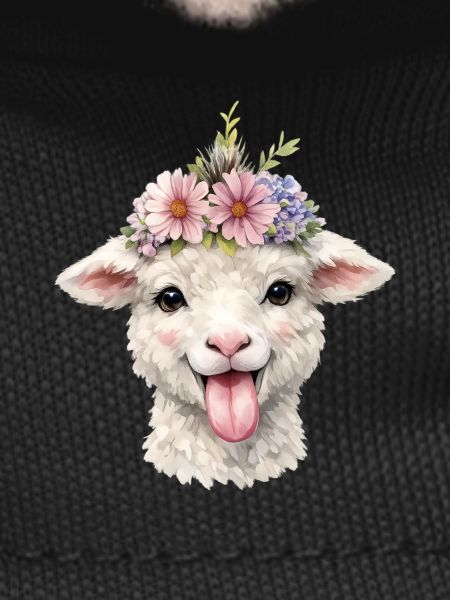 Sheep Flower Crown Cheerful