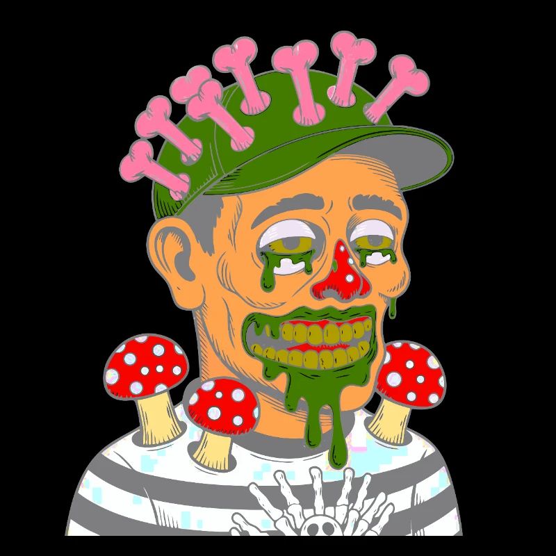 Portrait de zombie champignon avec champignons