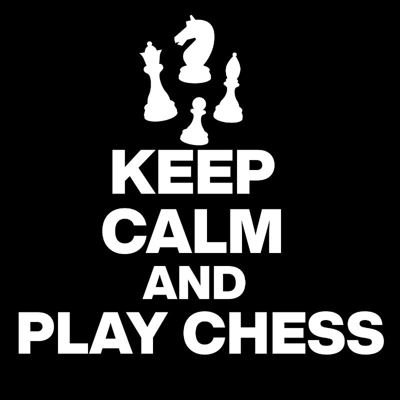 RESTE CALME ET JOUE AUX ÉCHECS ! JOUEUR D’ÉCHECS BLANC