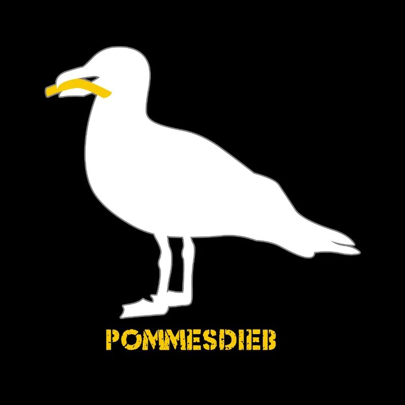 Pommesdieb Möwe - Weiß