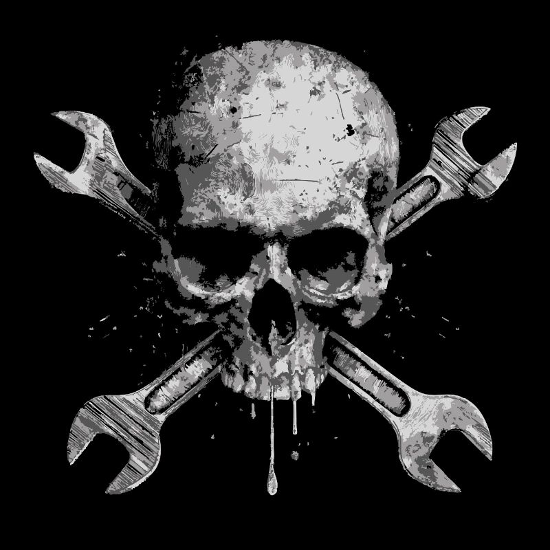 Grunge Skull with Tools