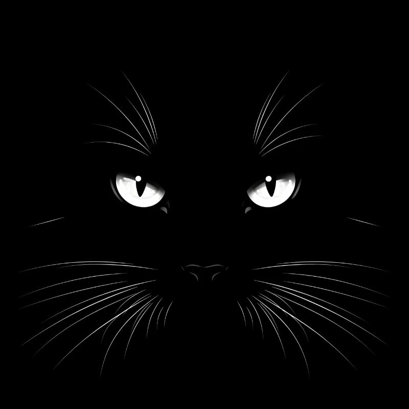 Nachtkatze Silhouette Angry black cat 