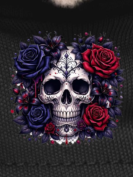 Gothic skull with roses