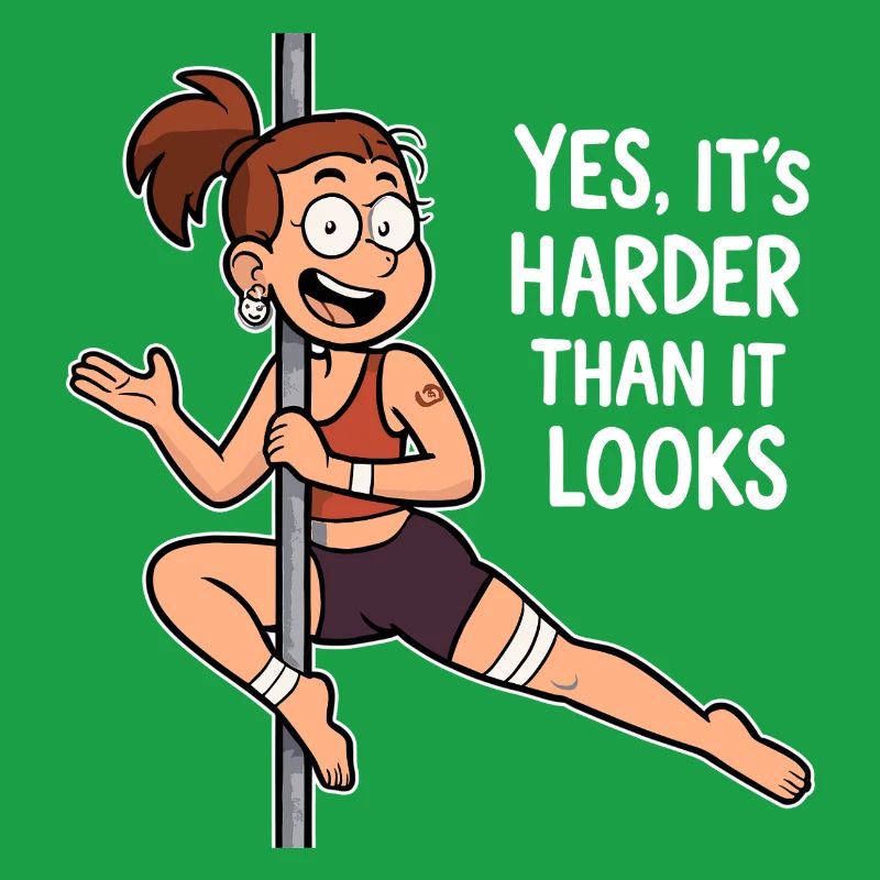 Dessin animé de pole dance – Plus difficile qu’il n’y paraît