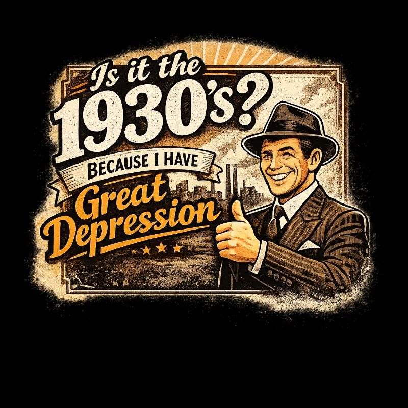 1930er Retro Great Depression Satire Dark Humor