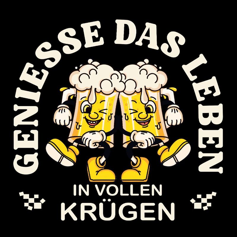 Genieße das Leben – Bierkrug Retro Spruch