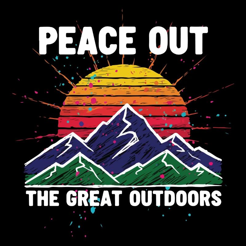 Peace Out Great Outdoors Mountain Sun