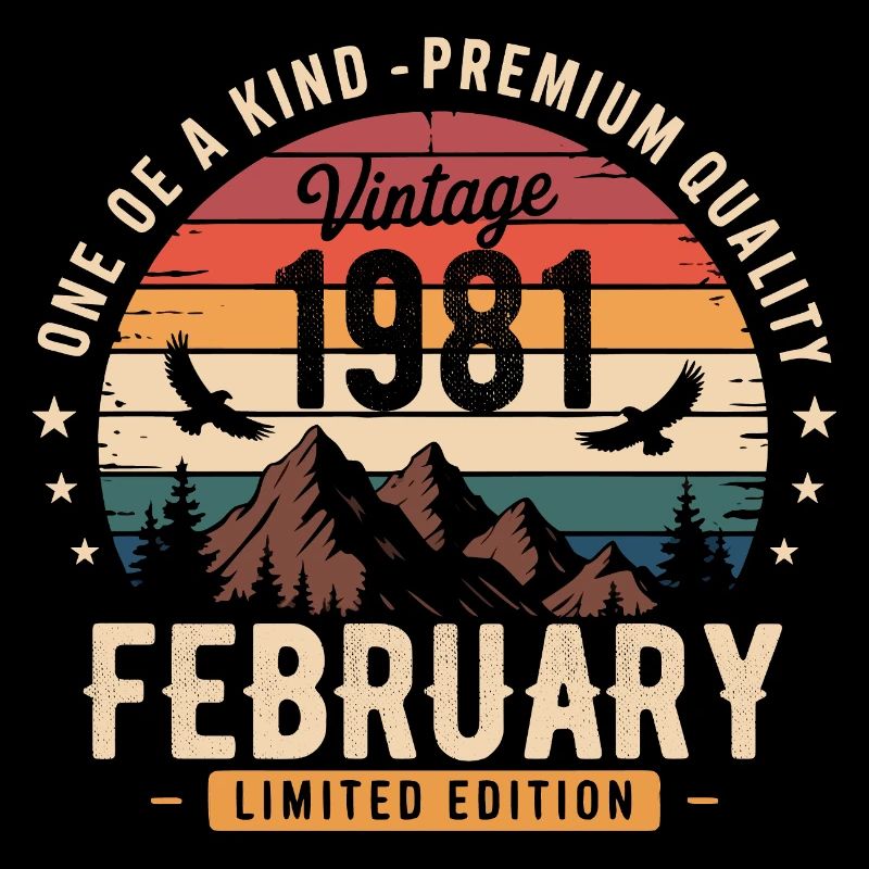 Février 1981 Anniversaire Vintage Février 1981