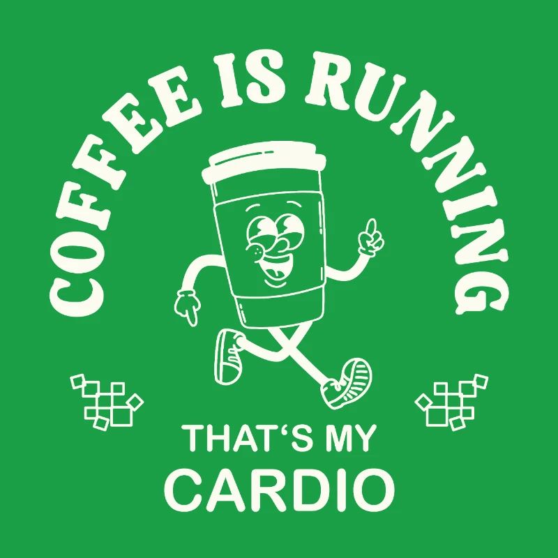 Coffee Is Running – Kaffeetrinker Spruch retro